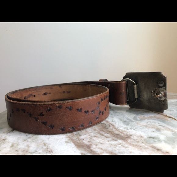 Vintage Leather & Brass Belt “Slinky & The Crock” - Picture 3 of 6